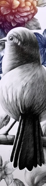 Free bird bookmark featuring a bird from the backside